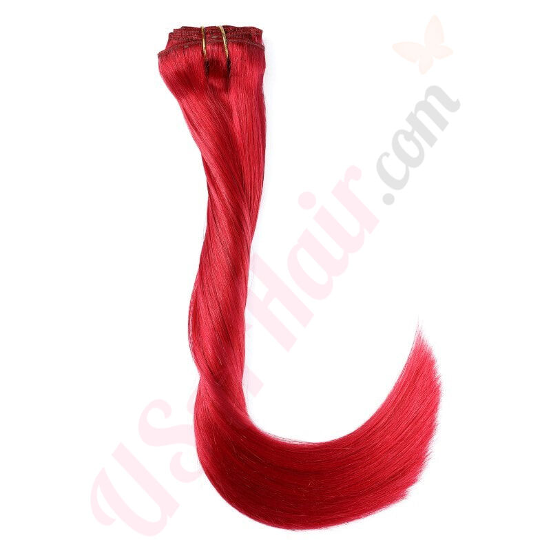 Red clip on sale in hair